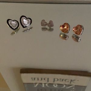 Set of 3 Heart Earrings